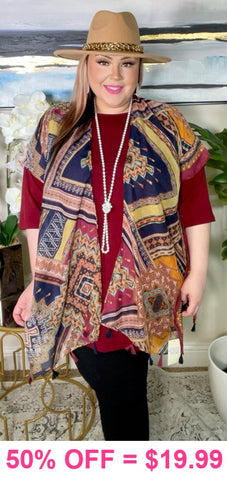 Boho sheer cover up shawl