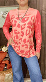 Coral Leopard long sleeve top