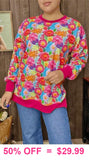 Colorful Flower print sweater