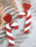 Glitter Candy Cane acrylic earrings