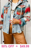 Denim Jacket with Tribal sleeves & Hoodie