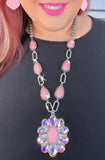 Bling & Light Pink concho pendant necklace