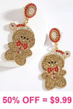 Bling Gingerbread man earrings