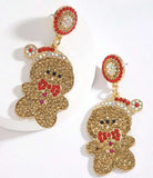 Bling Gingerbread man earrings