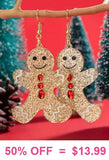 Gingerbread man Glitter acrylic earrings