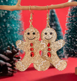 Gingerbread man Glitter acrylic earrings