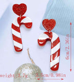 Glitter Candy Cane acrylic earrings