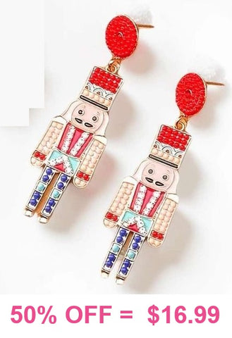 Red Nutcracker earrings