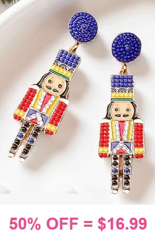 Blue Nutcracker earrings