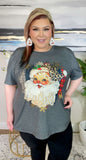 BELIEVE Vintage Leopard Santa top