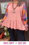 Boho Long Sleeve ruffle top