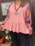 Boho Long Sleeve ruffle top