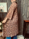 Brown printed duster