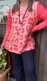 Coral Leopard long sleeve top