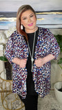 Blue and White Leopard Cardigan