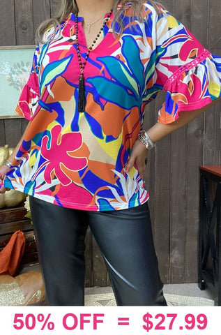 Multi Color Flower blouse