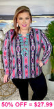 Pink Purple tribal long sleeve top