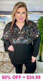 Black Pullover with colorful sequins