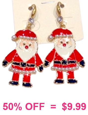 Red  santa earrings