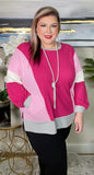 Pink waffle knit with Front pockets