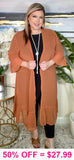 Rust chiffon duster