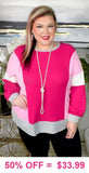 Pink waffle knit with Front pockets