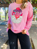 Pink Merry Santa long sleeve top