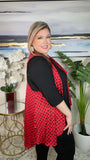 Plus size : Red Polka Dot Vest