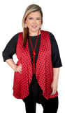 Plus size : Red Polka Dot Vest