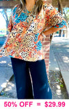 Leopard & Scroll top