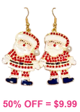 Red Bling santa earrings