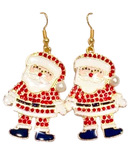 Red Bling santa earrings