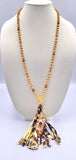 Mustard Beaded Necklace with Arrow Head & Tassel