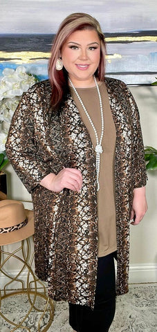 Brown Snake kimono cardigan