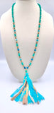 Turquoise Blue necklace with tassel