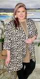 Beige Leopard Drape Front Cardigan