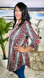 Grey & Red Snake Scoop Tunic