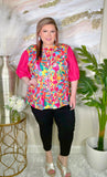 Colorful Top Pink Sleeves
