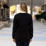 Wifey black long sleeve with pearl details