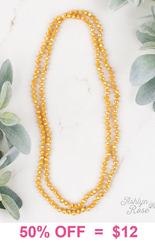 Mustard Crystal 60" Layering Necklace