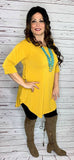 SMALL : Solid Mustard Scoop Tunic