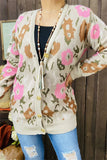 Flower button up Sweater Cardigan