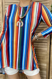 Colorful Serape high low tunic top