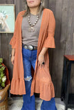 Rust chiffon duster