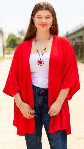 Solid Red cardigan