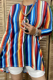 Colorful Serape high low tunic top