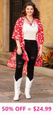 Red & White Heart Kimono Duster