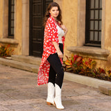 Red & White Heart Kimono Duster