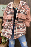 Coral Tribal Sherpa Coat