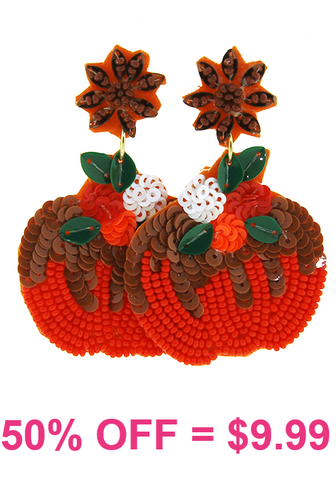 Pumpkin beaded earrings